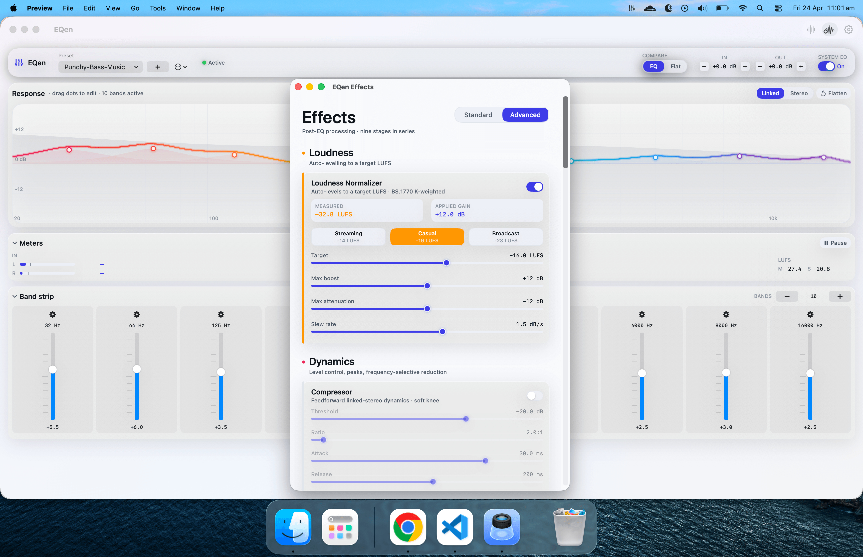 A studio-grade processing chain, post-EQ.