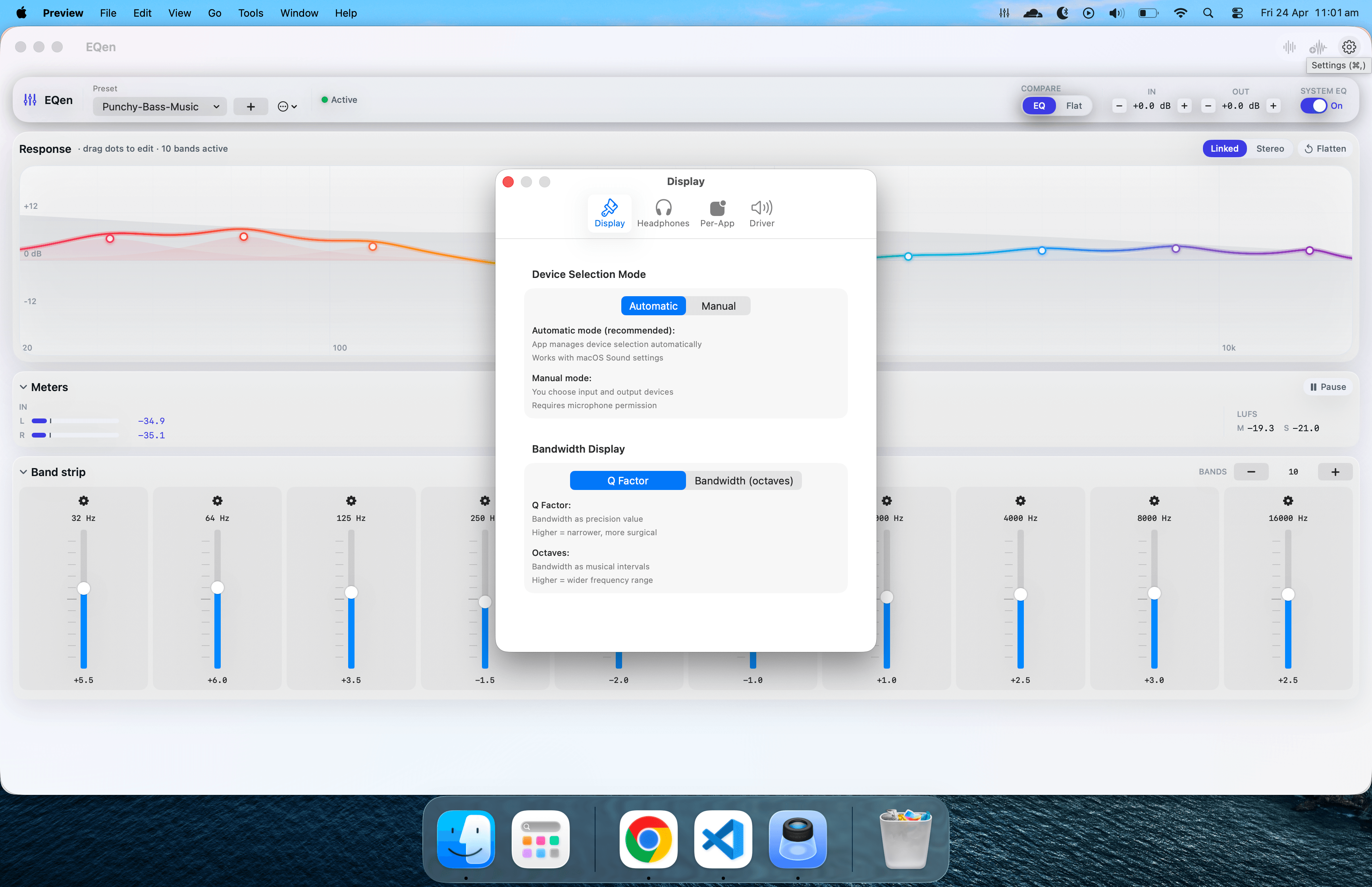 Every setting, in one focused window.
